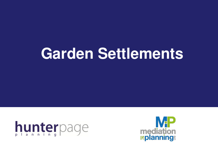 garden settlements what are they