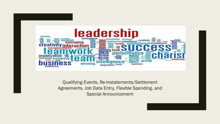 qualifying events re instatements settlement agreements