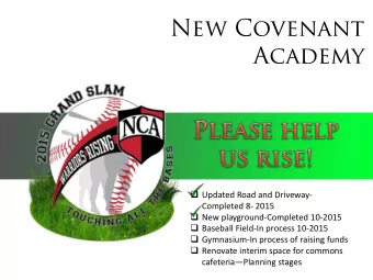 New Covenant  Academy  Updated Road and Driveway-  Completed 8- 2015  New