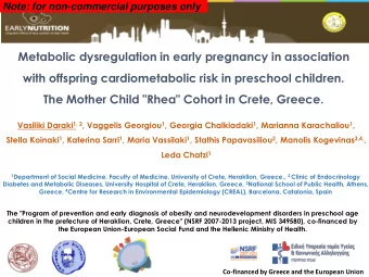 Vasiliki Daraki 1, 2 , Vaggelis Georgiou 1 , Georgia Chalkiadaki 1 , Marianna Karachaliou 1 ,