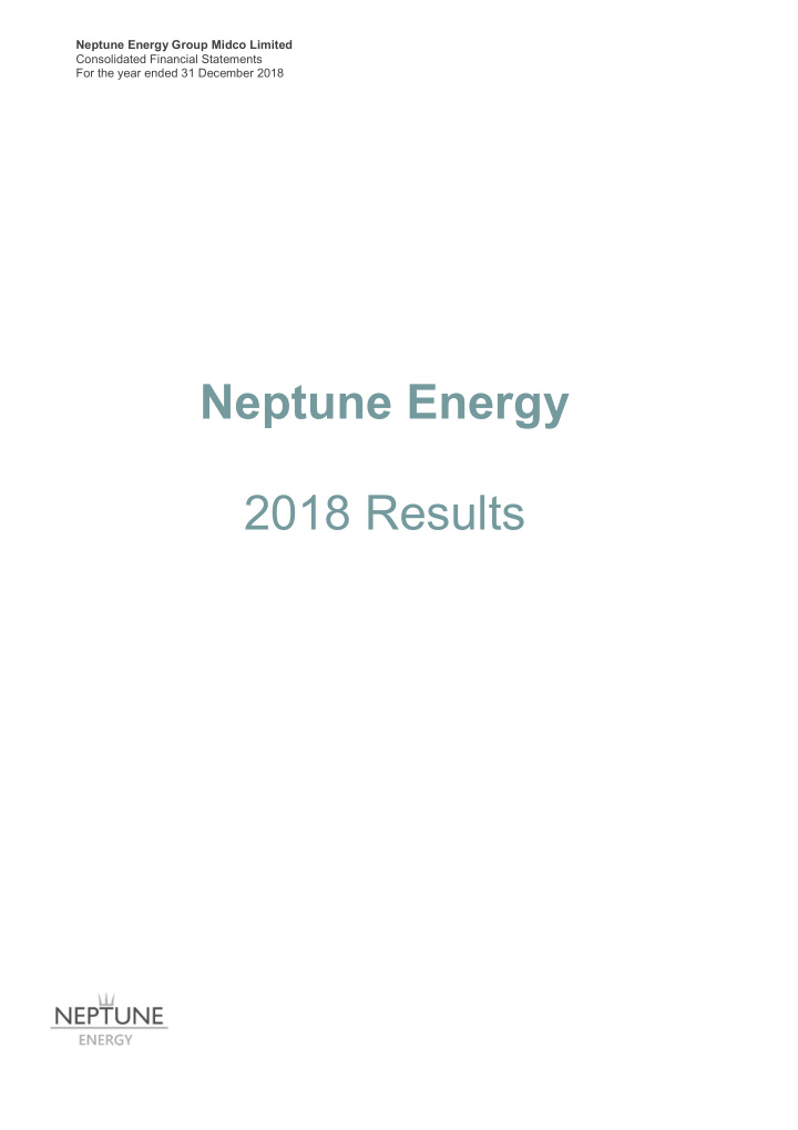 neptune energy 2018 results