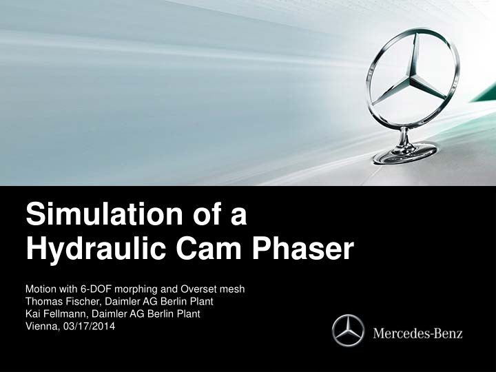 simulation of a hydraulic cam phaser