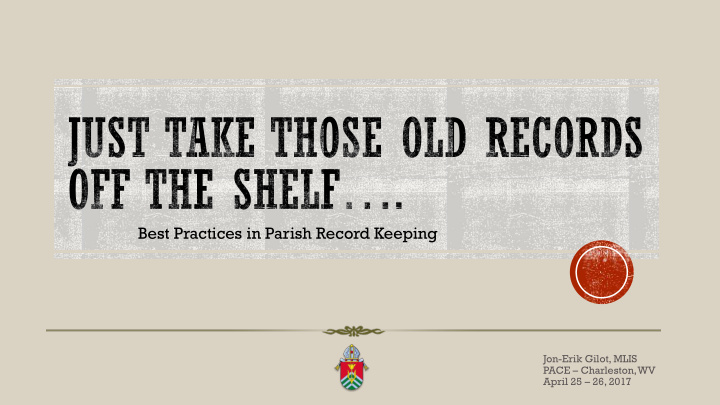 best practices in parish record keeping