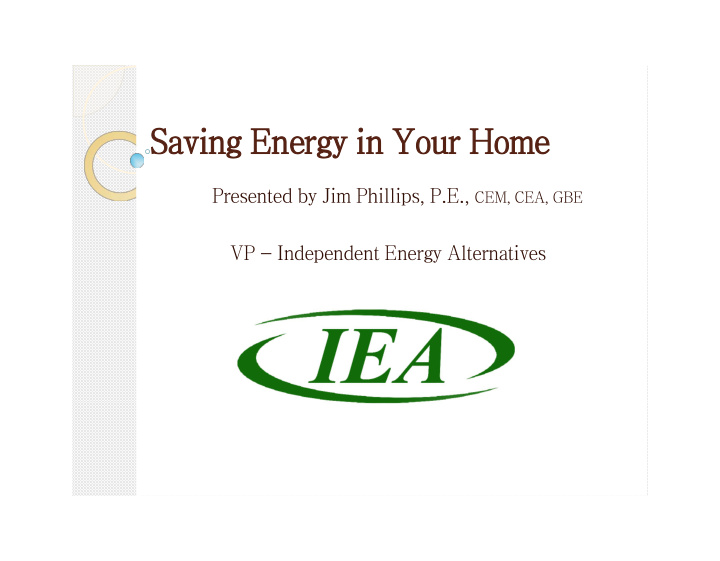 saving energy in your home