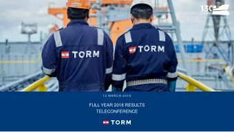 FULL YEAR 2018 RESULTS  TELECONFERENCE  1  SAFE HARBOR STATEMENT  Matters discussed in this release