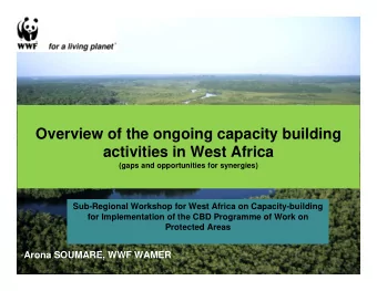 Overview of the ongoing capacity building  activities in West Africa  (gaps and opportunities for