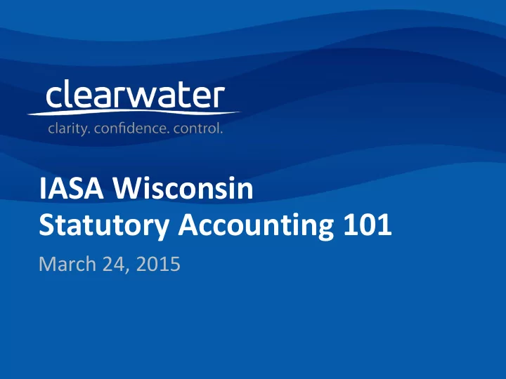 statutory accounting 101