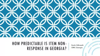 RESPONSE IN GEORGIA?  CRRC Georgia  TODAY  Background  Research questions  Methodology 1  Results 1