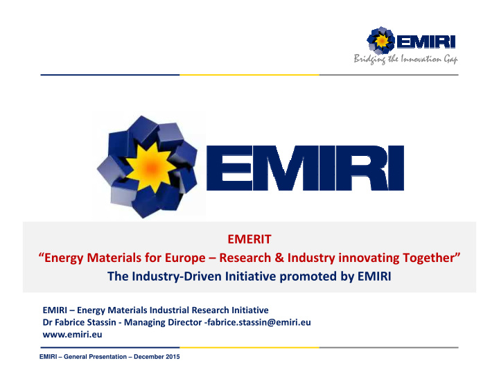 emerit energy materials for europe research industry