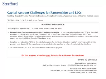 Capital Account Challenges for Partnerships and LLCs  Tackling Targeted Capital Account
