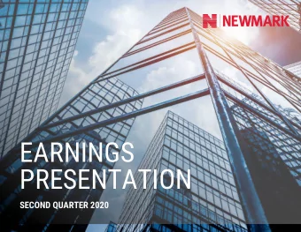 EARNINGS  PRESENTATION  SECOND QUARTER 2020  Forward-Looking Statements  Statements in this