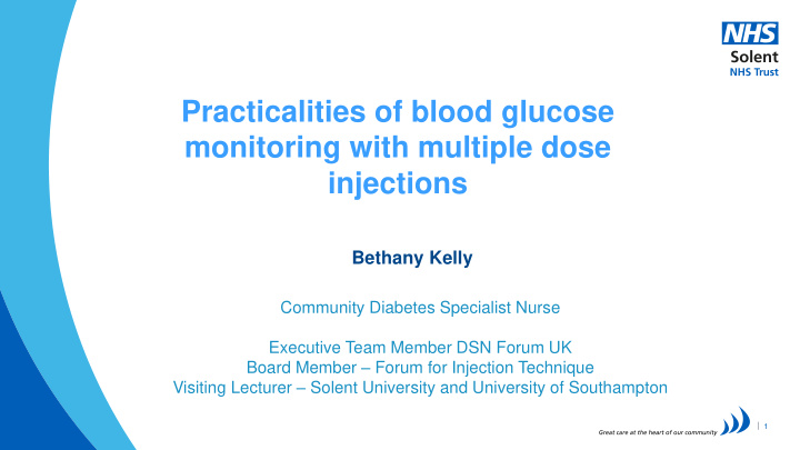 practicalities of blood glucose monitoring with multiple