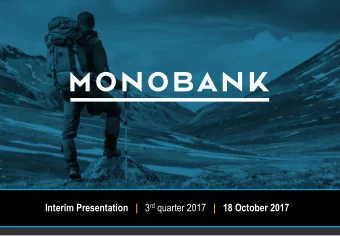 Interim Presentation   | 3 rd quarter 2017 | 18 October 2017  Important Information  Disclaimer