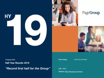 Record first half for the Group  LSE: PAGE.L Website: https://www.page.com/investors