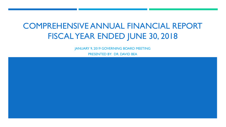 comprehensive annual financial report fiscal year ended
