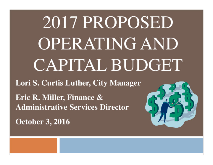 2017 proposed operating and capital budget