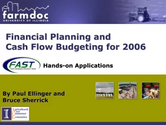 Financial Planning and  Financial Planning and  Cash Flow Budgeting for 2006  Cash Flow Budgeting