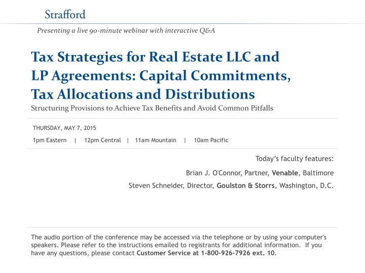 tax allocations and distributions