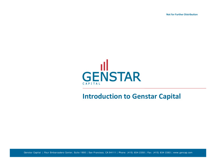 introduction to genstar capital