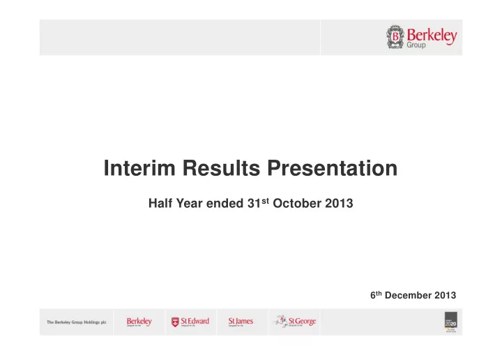 interim results presentation