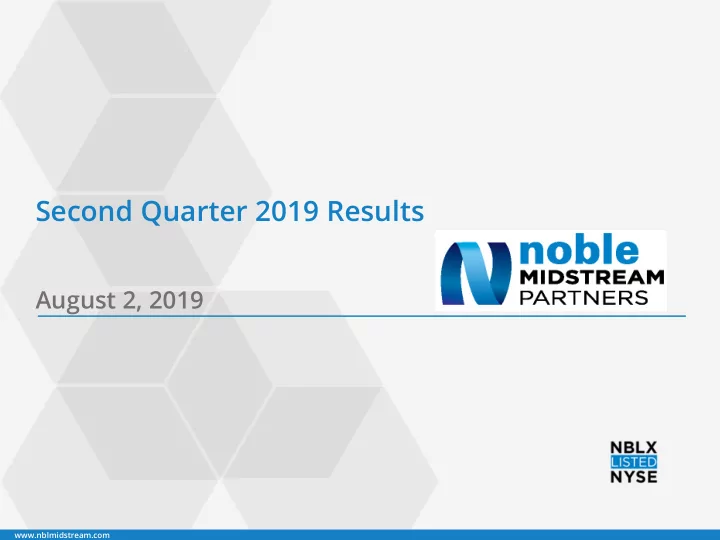 second quarter 2019 results