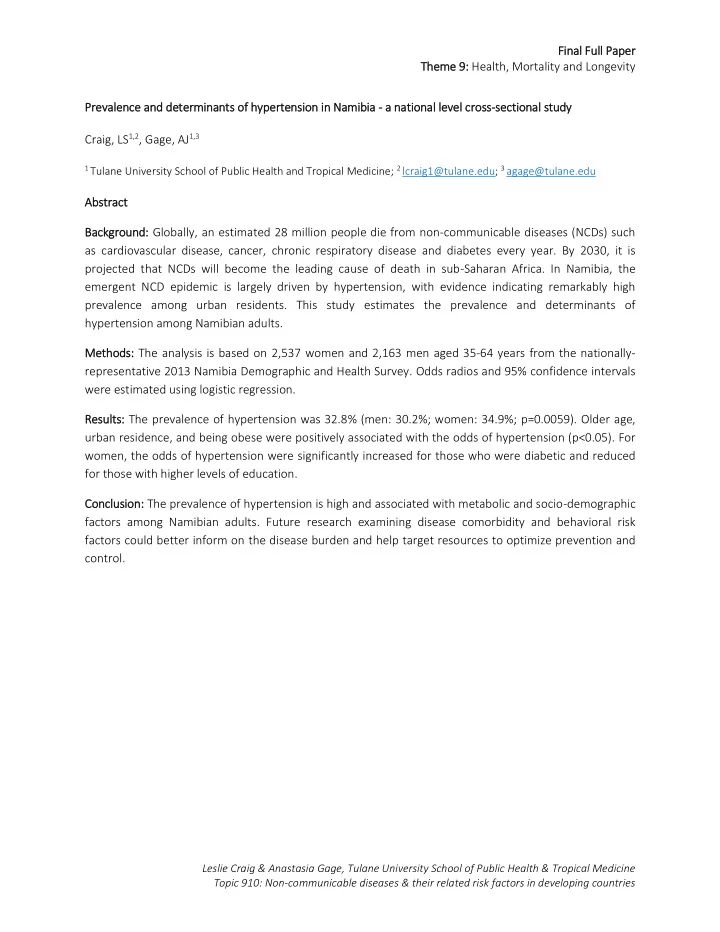 final full p paper theme 9 health mortality and longevity