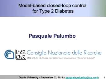 Pasquale Palumbo buda University  September 03, 2018  pasquale.palumbo@iasi.cnr.it  1  Nat