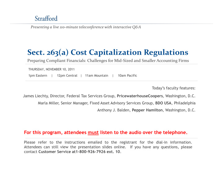 sect 263 a cost capitalization regulations