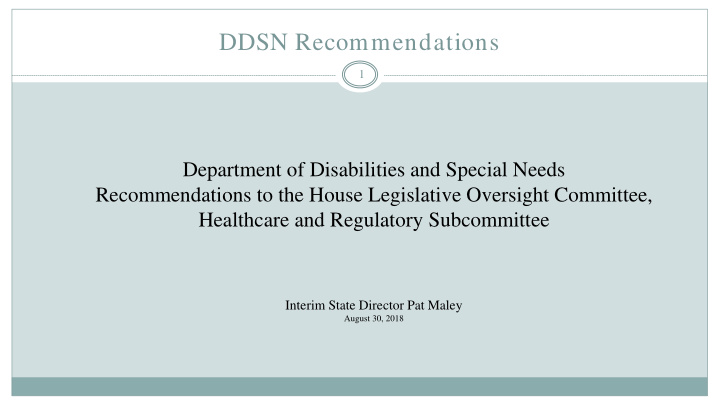ddsn recommendations