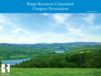 Company Presentation  January 6, 2014  1  Forward-Looking Statements  Statements concerning well