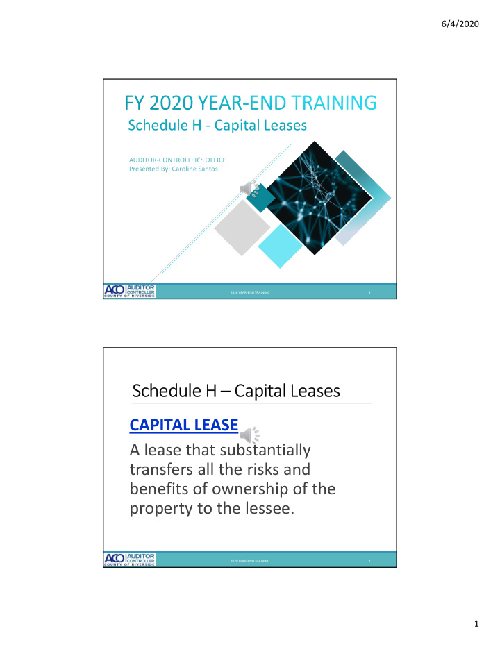 schedule h capital leases