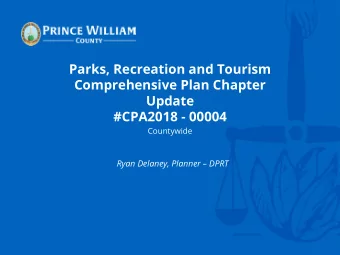 Parks, Recreation and Tourism  Comprehensive Plan Chapter  Update  #CPA2018 - 00004  Countywide