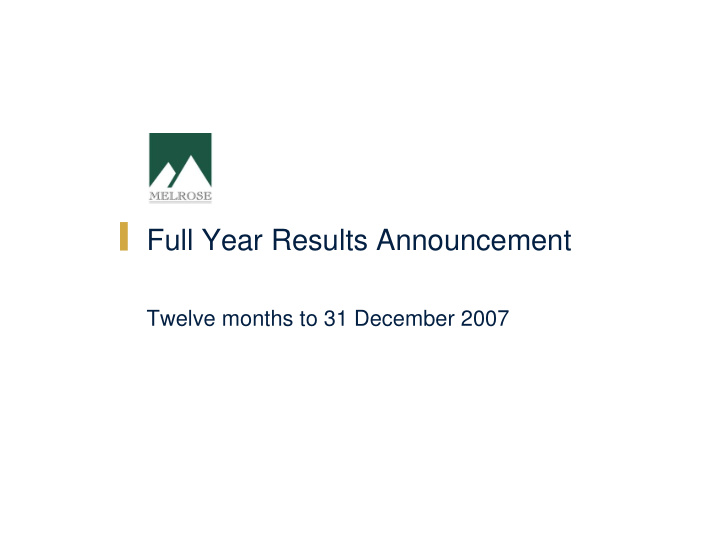 full year results announcement