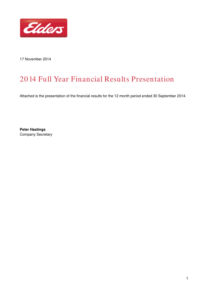 fy14 results