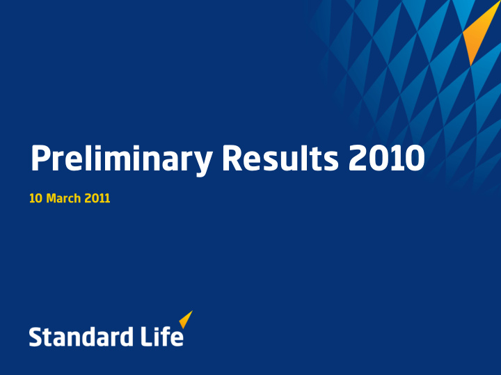 preliminary results 2010
