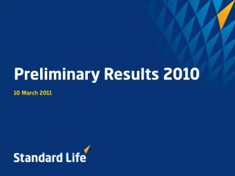 Preliminary Results 2010  10 March 2011  Disclaimer  This presentation may contain certain