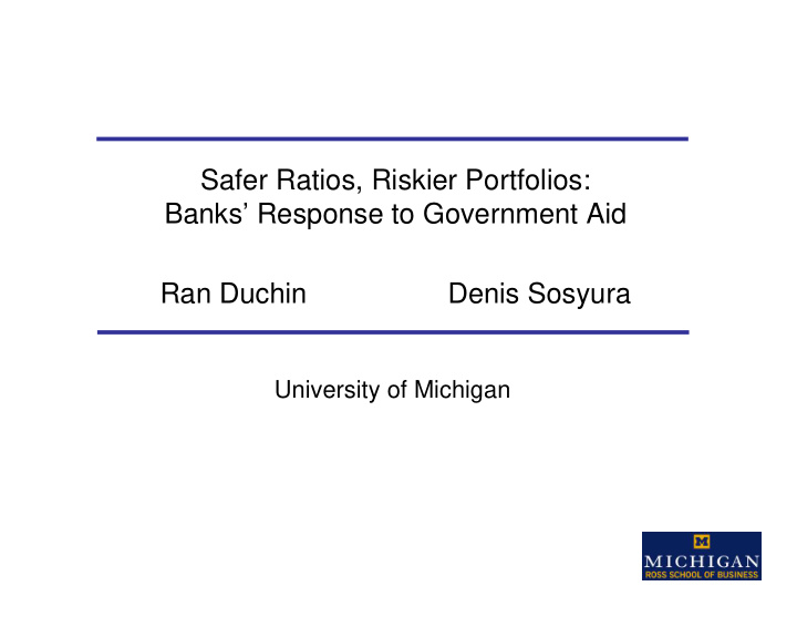 safer ratios riskier portfolios banks response to