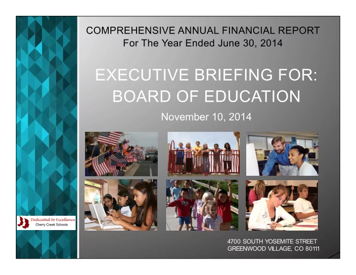 executive briefing for board of education