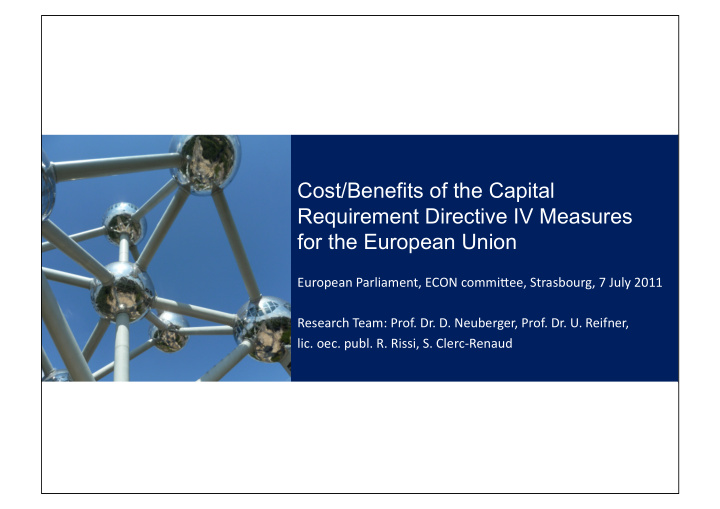 cost benefits of the capital requirement directive iv
