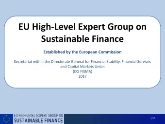 Sustainable Finance  Established by the European Commission  Secretariat within the Directorate