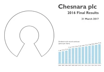Chesnara plc  2016 Final Results  31 March 2017  Dividend track record continues 15.10 15.55 15.95