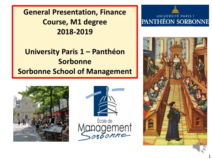 general presentation finance