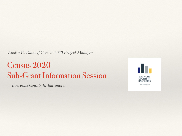 census 2020 sub grant information session