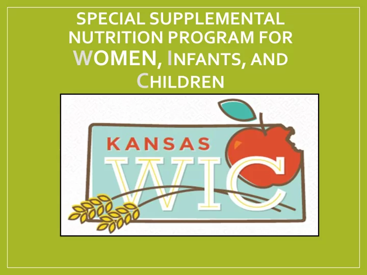 wic mission statement