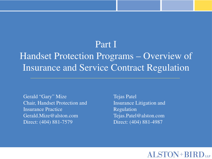 part i handset protection programs overview of insurance