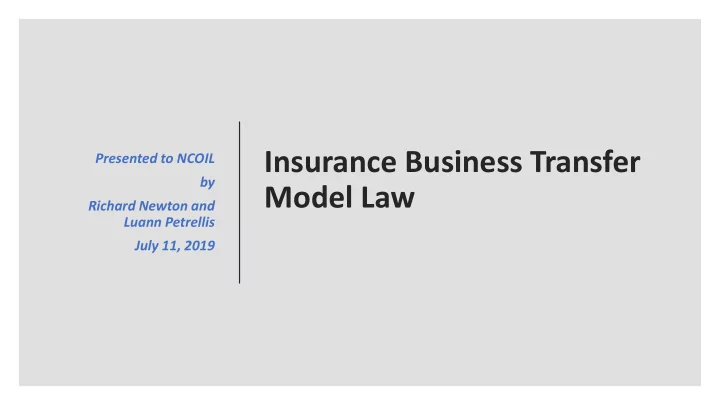 insurance business transfer