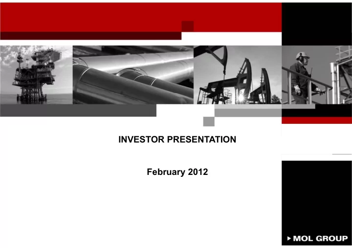 investor presentation february 2012 disclaimer