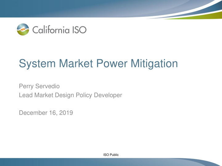 system market power mitigation
