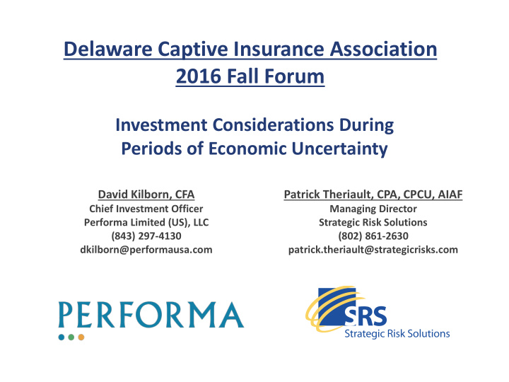 delaware captive insurance association 2016 fall forum