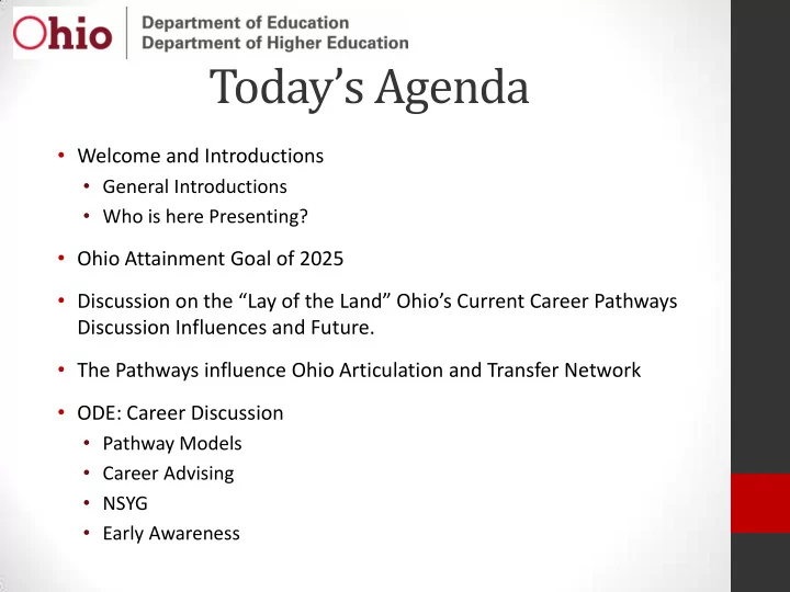 today s agenda